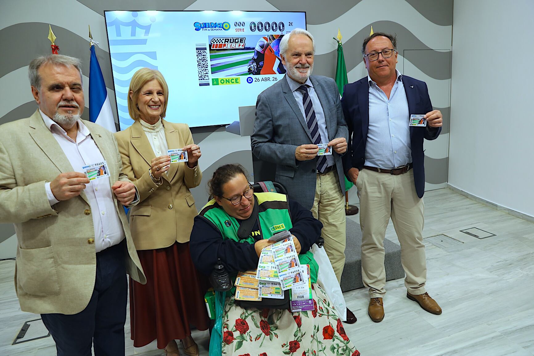 Presentación del cupón de la ONCE dedicado al Gran Premio de España de Motociclismo