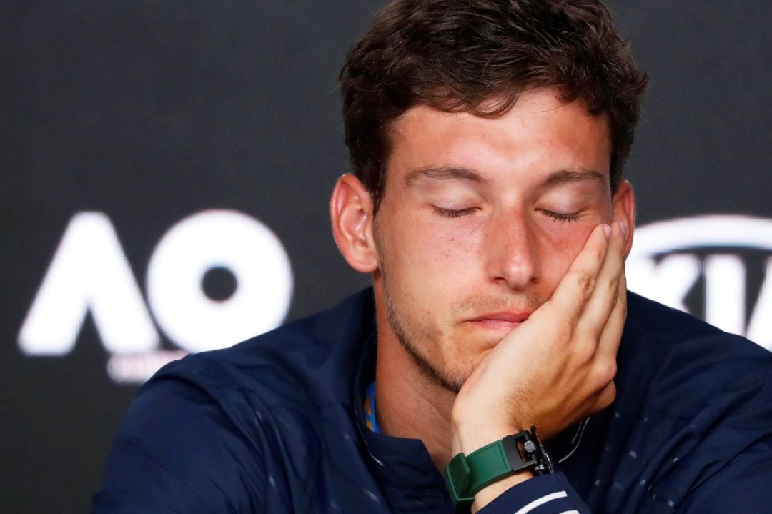 Pablo Carreño durante la rueda de prensa tras el partido contra Nishikori.