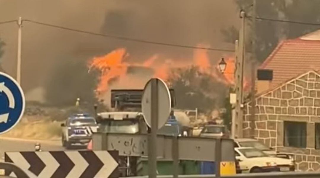 El lugar del incendio donde se encuentra Pepa Muñoz