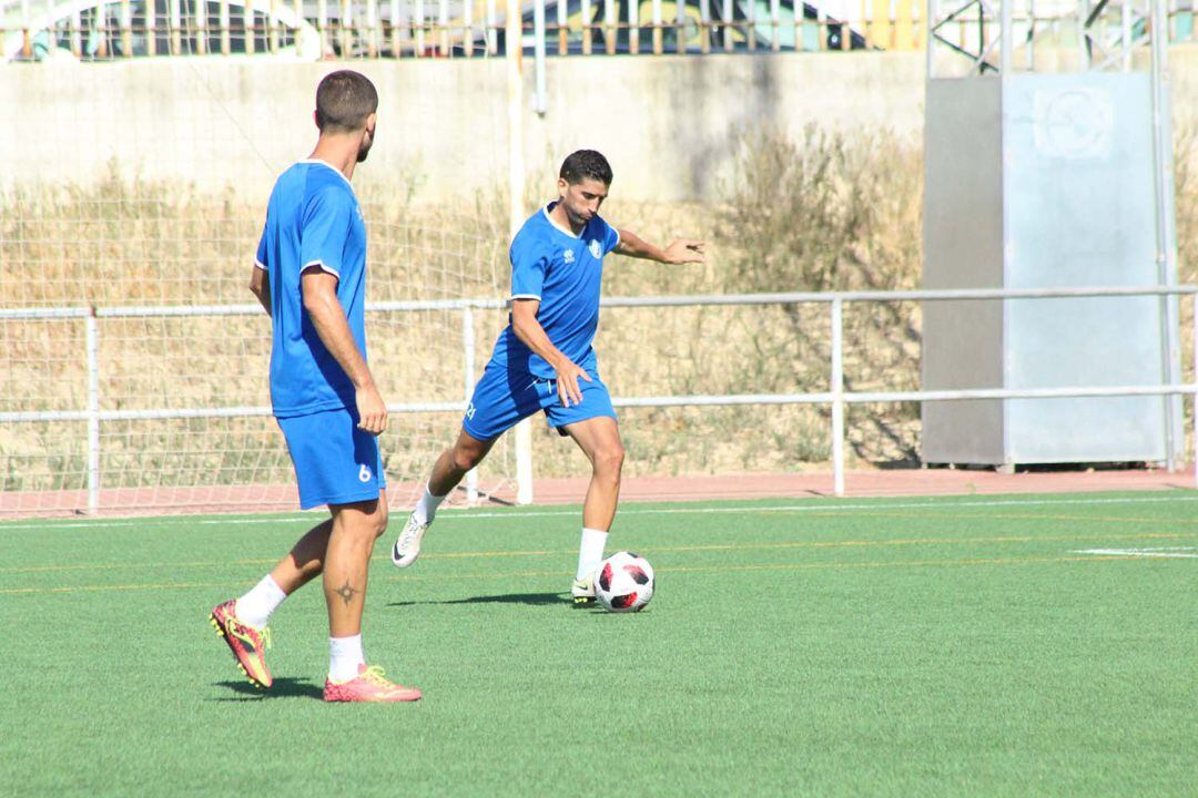 Sergio Narváez y Álex Colorado durante un entrenamiento