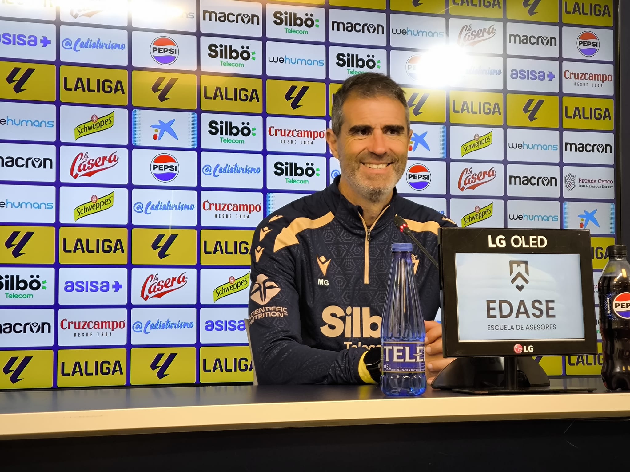 Garitano en su primera rueda de prensa previa en la Ciudad Deportiva.