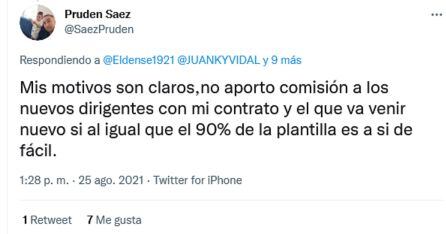Pruden publica su versión en Twitter