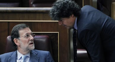Jorge Moragas, jefe de Gabinete, junto a Rajoy en una imagen de archivo
