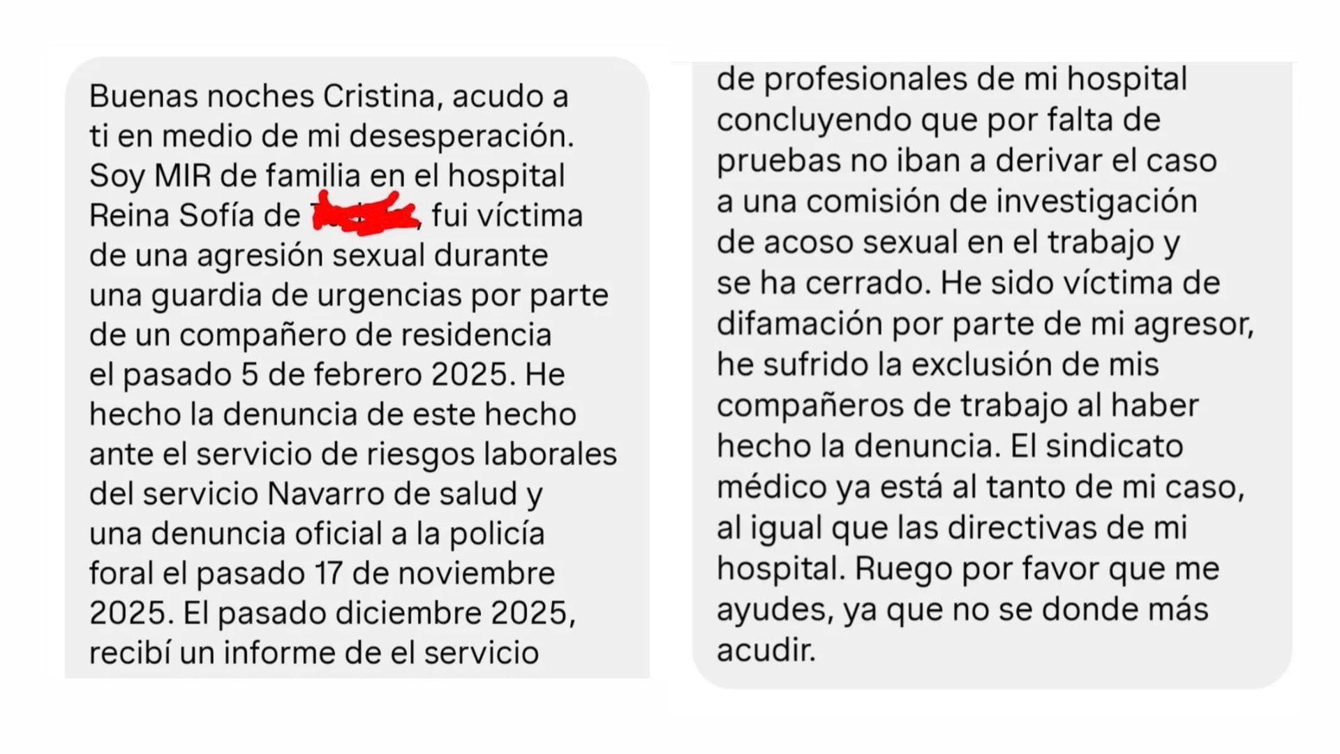 Pantallazos del canal de denuncias de la periodista Cristina Fallarás