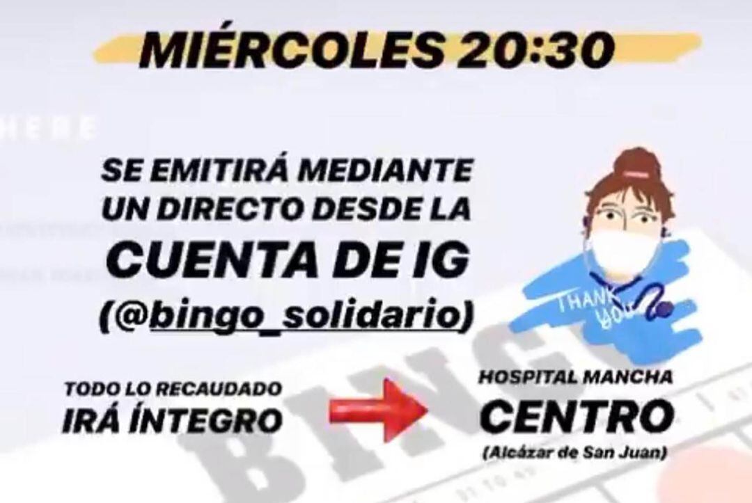 Mensaje de la cuenta de Instagram @bingo_solidario