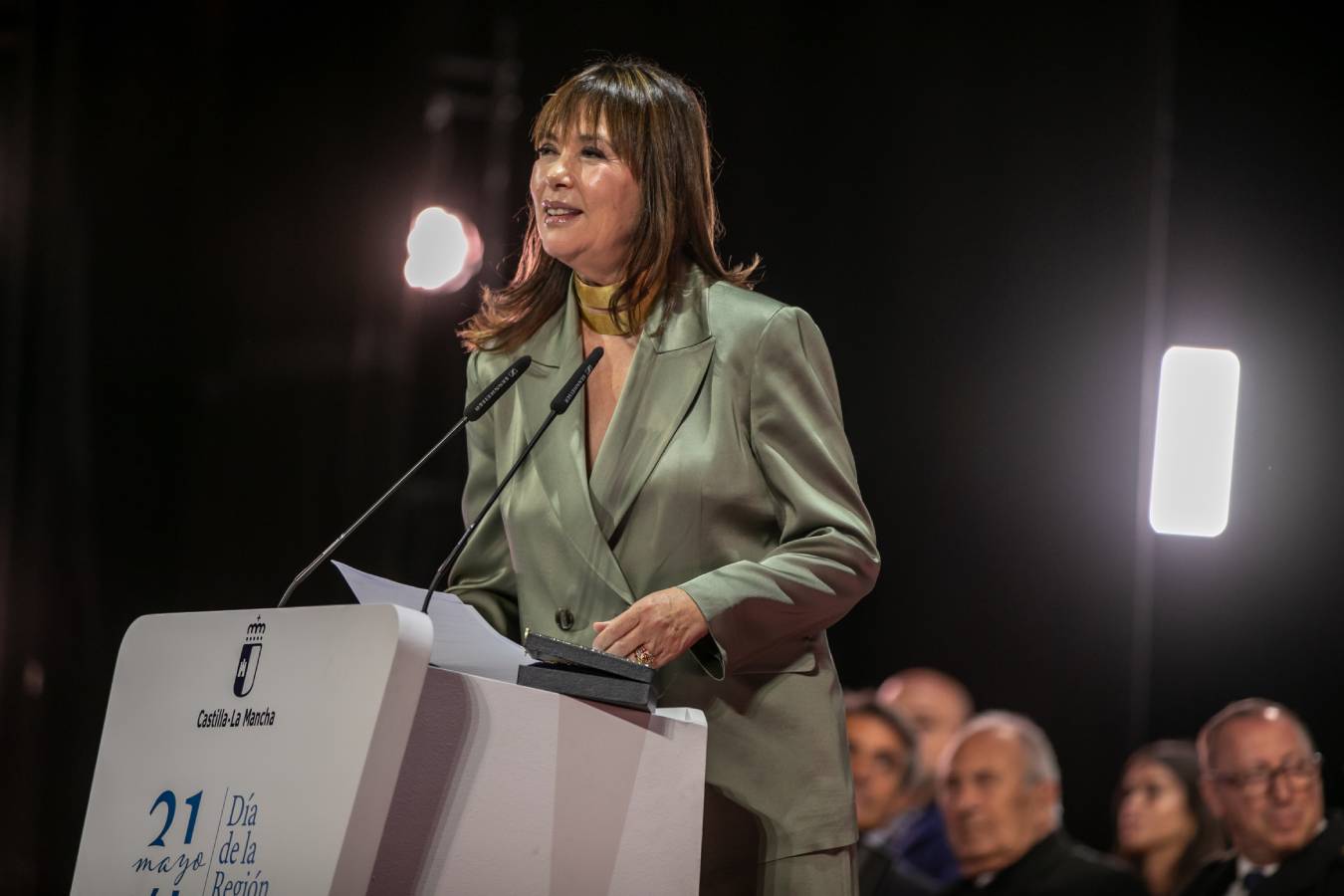 Mabel Lozano en su discurso durante el acto del Día de la Región