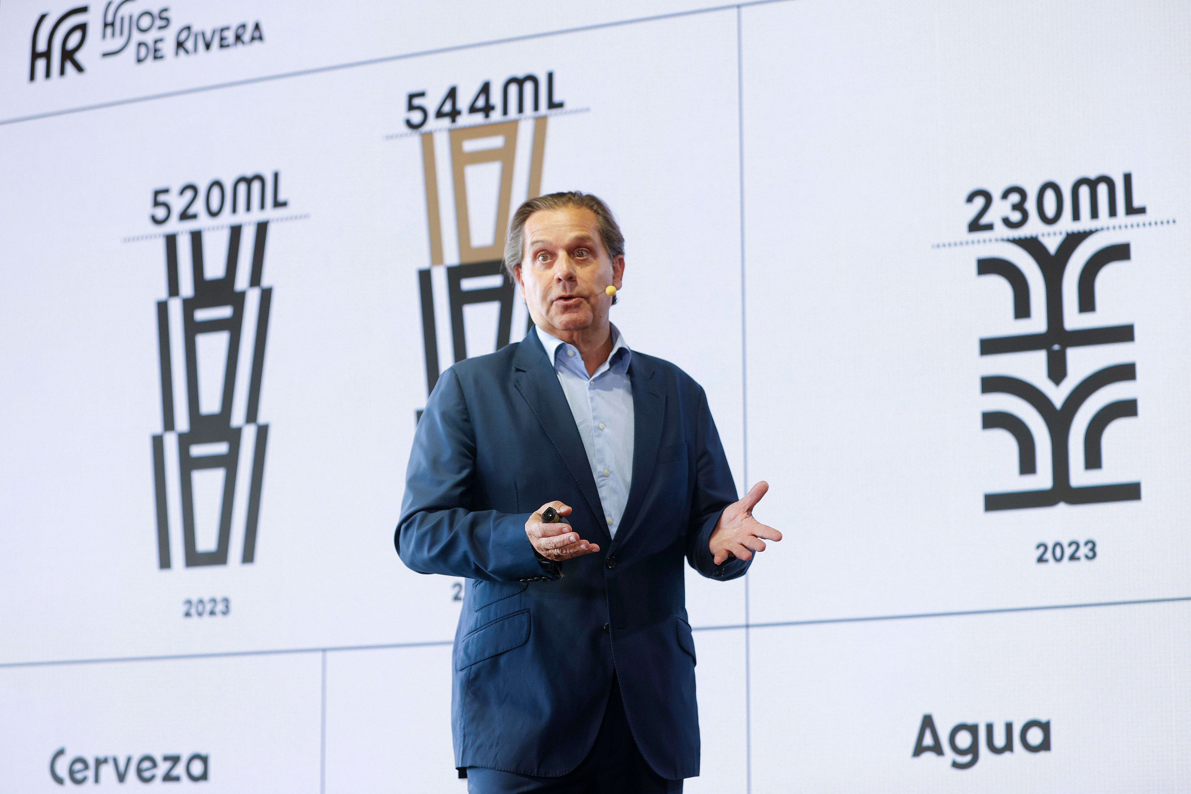 A CORUÑA, 03/06/2025.- Ignacio Rivera, presidente ejecutivo de la corporación Hijos de Rivera, propietaria de marcas como Estrella Galicia, durante la presentación de los resultados de la compañía en el año 2024, llevada cabo este martes en el museo MEGA de A Coruña.- EFE/ Cabalar