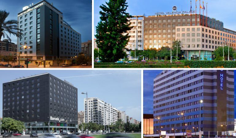 Algunos de los hoteles de la ciudad de Valencia