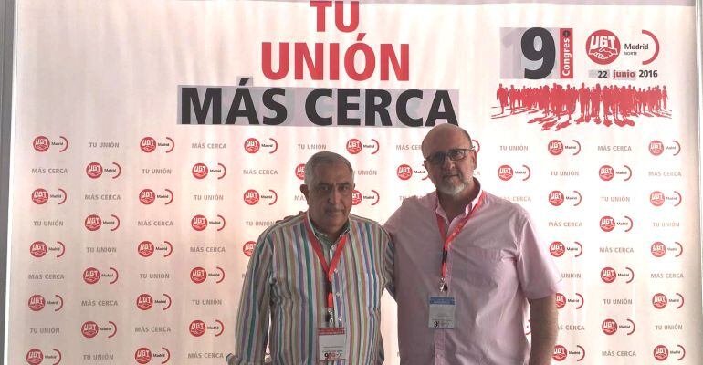 Francisco Arenas, secretario general de UGT Comarca Norte y Luis Miguel López Reillo, secretario general de UGT Madrid