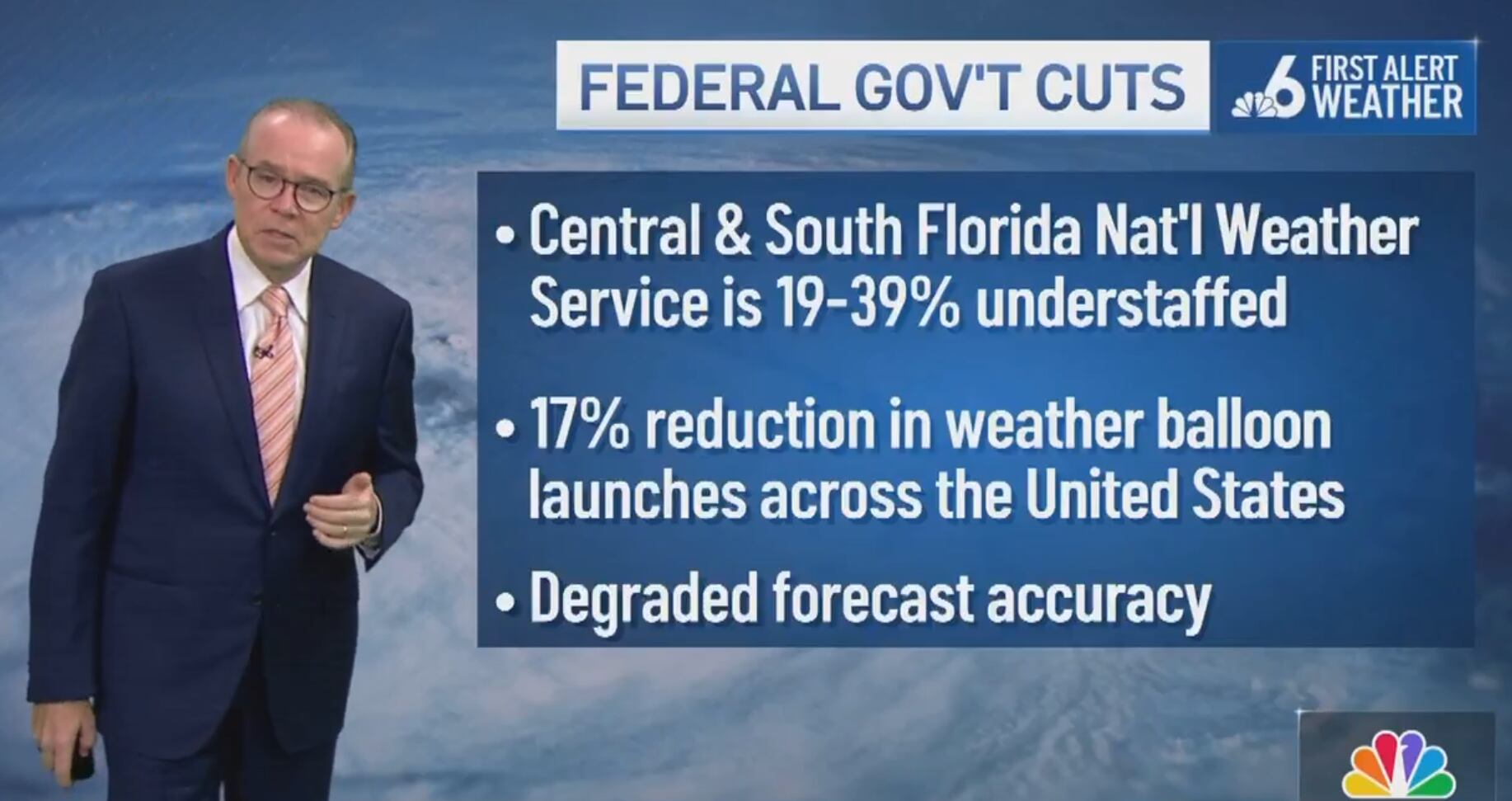 John Morales, meteorólogo de la NBC, explica los recortes al servicio meteorológico