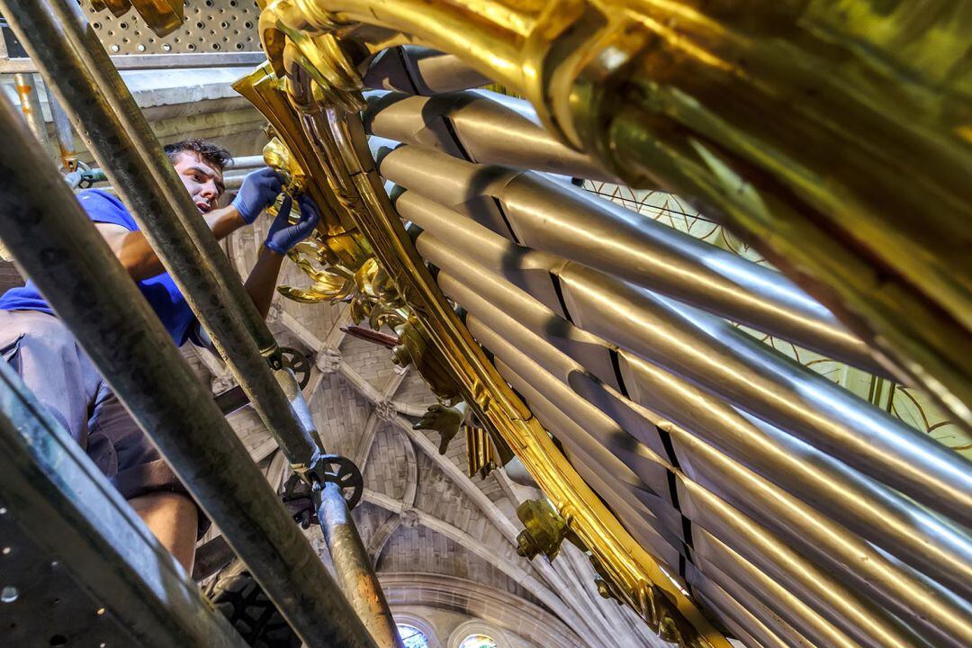 Trabajos de restauración del Órgano de la Catedral.