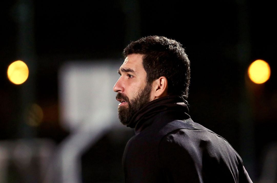 Turán, durante un entrenamiento con el Barcelona, el pasado año