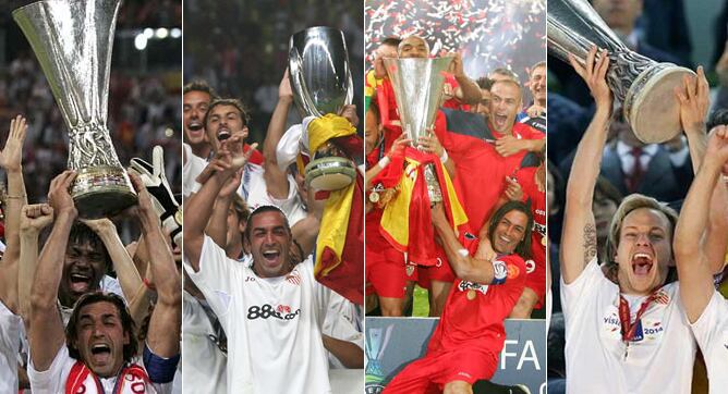 Los títulos europeos del Sevilla