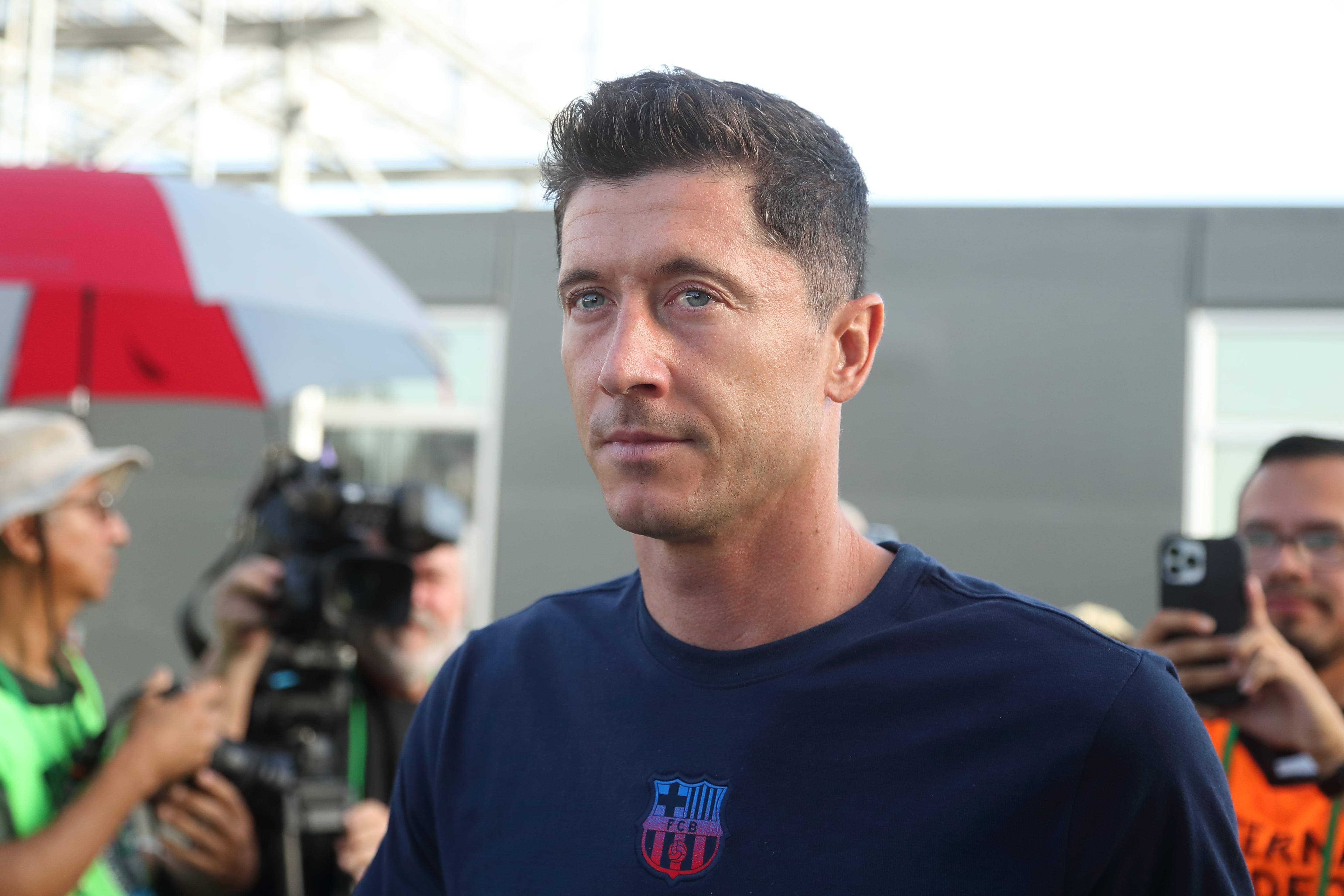 Robert Lewandowski, durante la gira con el FC Barcelona