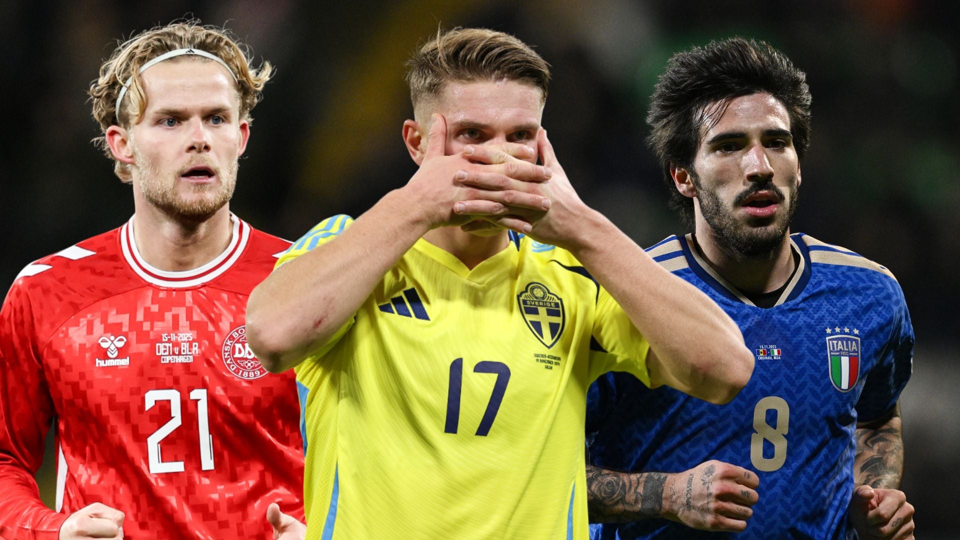 Hjulmand, Gyokeres y Tonalli: tres estrellas que quieren estar en el Mundial (Montaje con fotos de Getty).