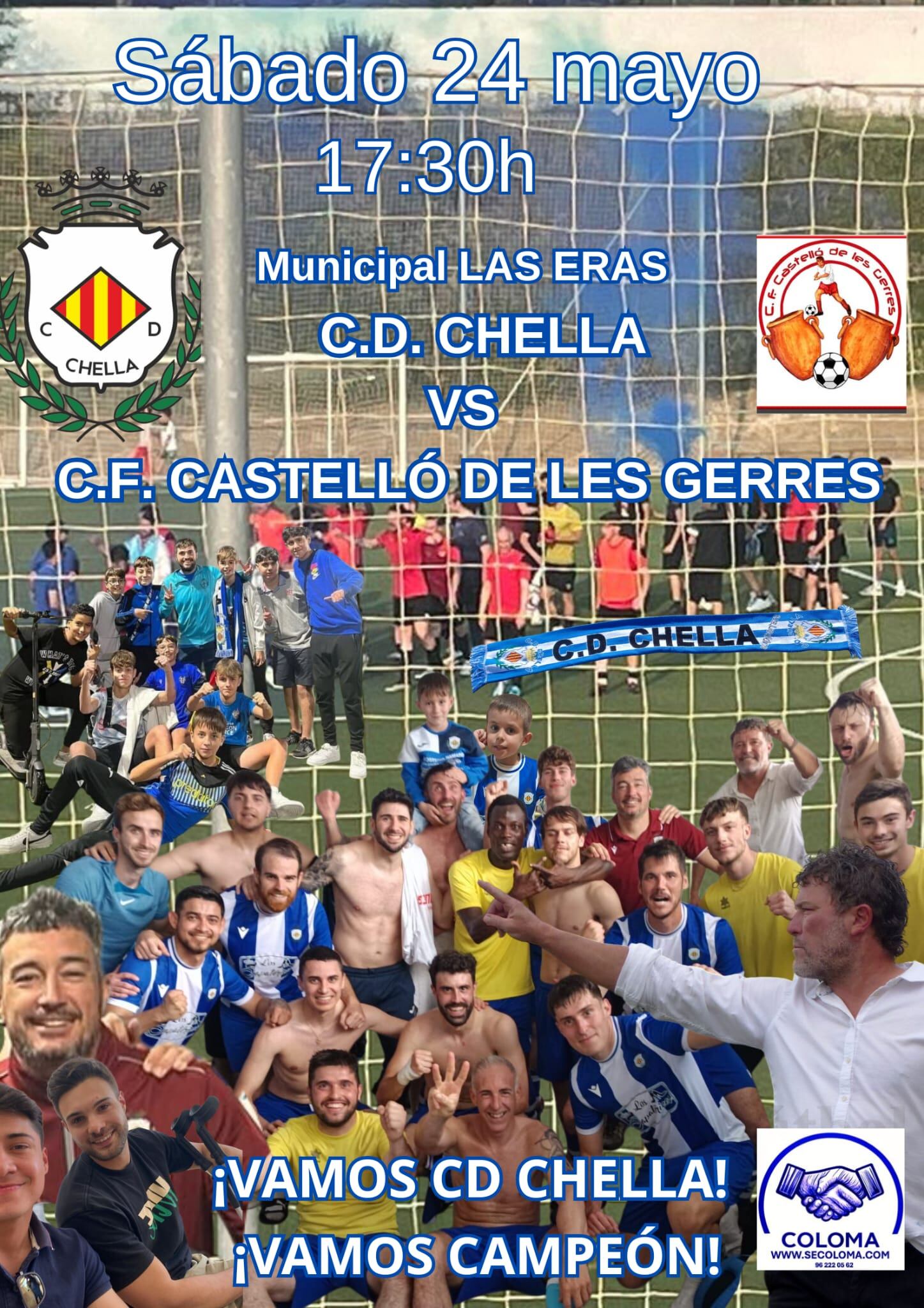 Cartel del partido en Chella