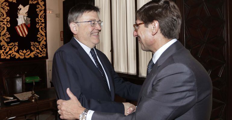 Ximo Puig, President de la Generalitat Valenciana, recibe a José Ignacio Goirigolzarri, Presidente de Bankia