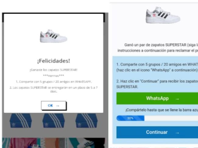 Los estafadores te pedirán que compartas la promoción con terceros.