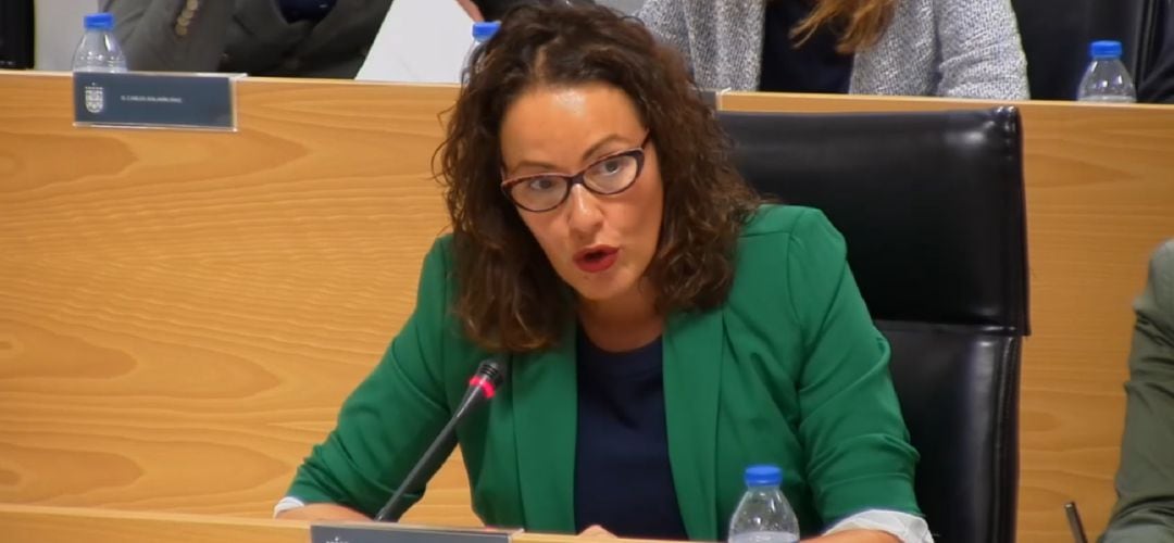 Lucía Fernández, portavoz del PP en el pleno municipal de San Sebastián de los Reyes