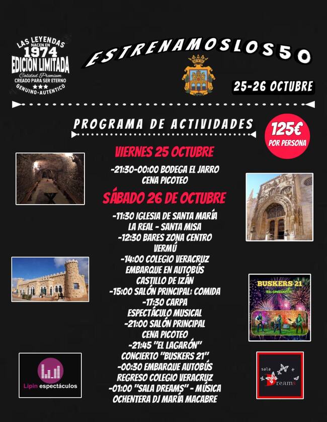 Cartel de actividades de la celebración