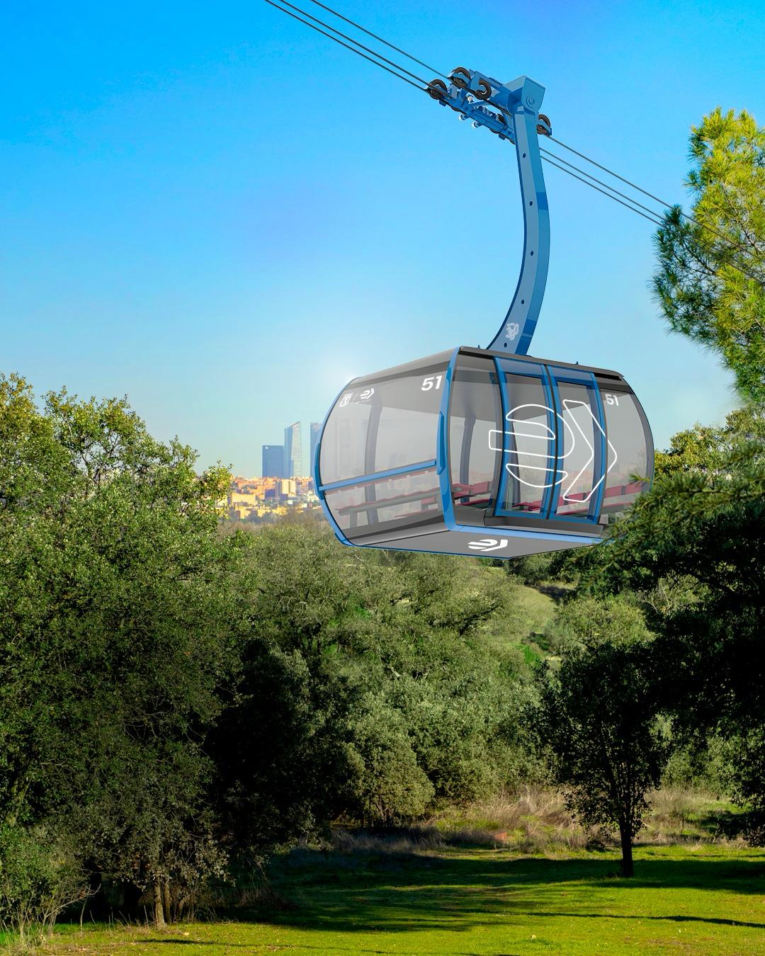 Imagen del proyecto de las nuevas cabinas del teleférico previstas para la reapertura del servicio