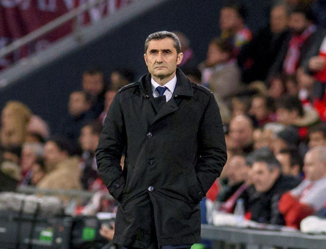 Ernesto Valverde, durante el partido contra el Athletic. 