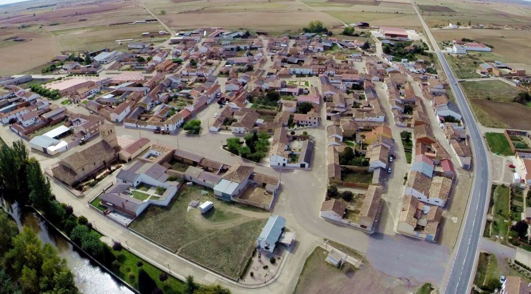 Vista aérea de Calzada de los Molinos (Palencia)