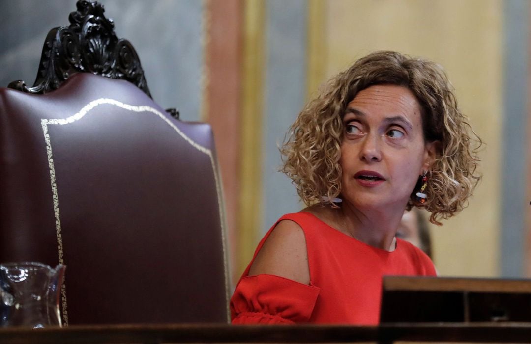 La presidenta del Congreso, Meritxell Batet, durante la sesión de control al Ejecutivo que este miércoles se celebra en el Congreso. 