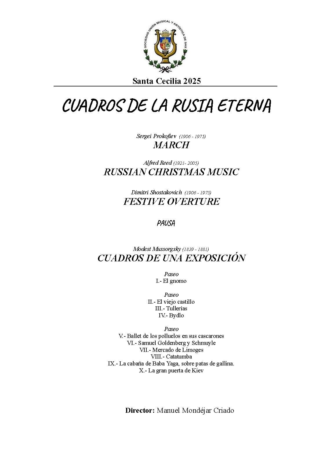 Programa del concierto
