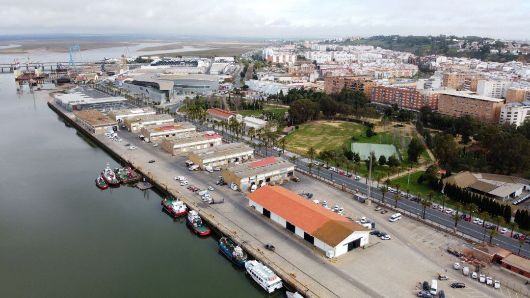 Vista aérea antigua Lonja de Huelva