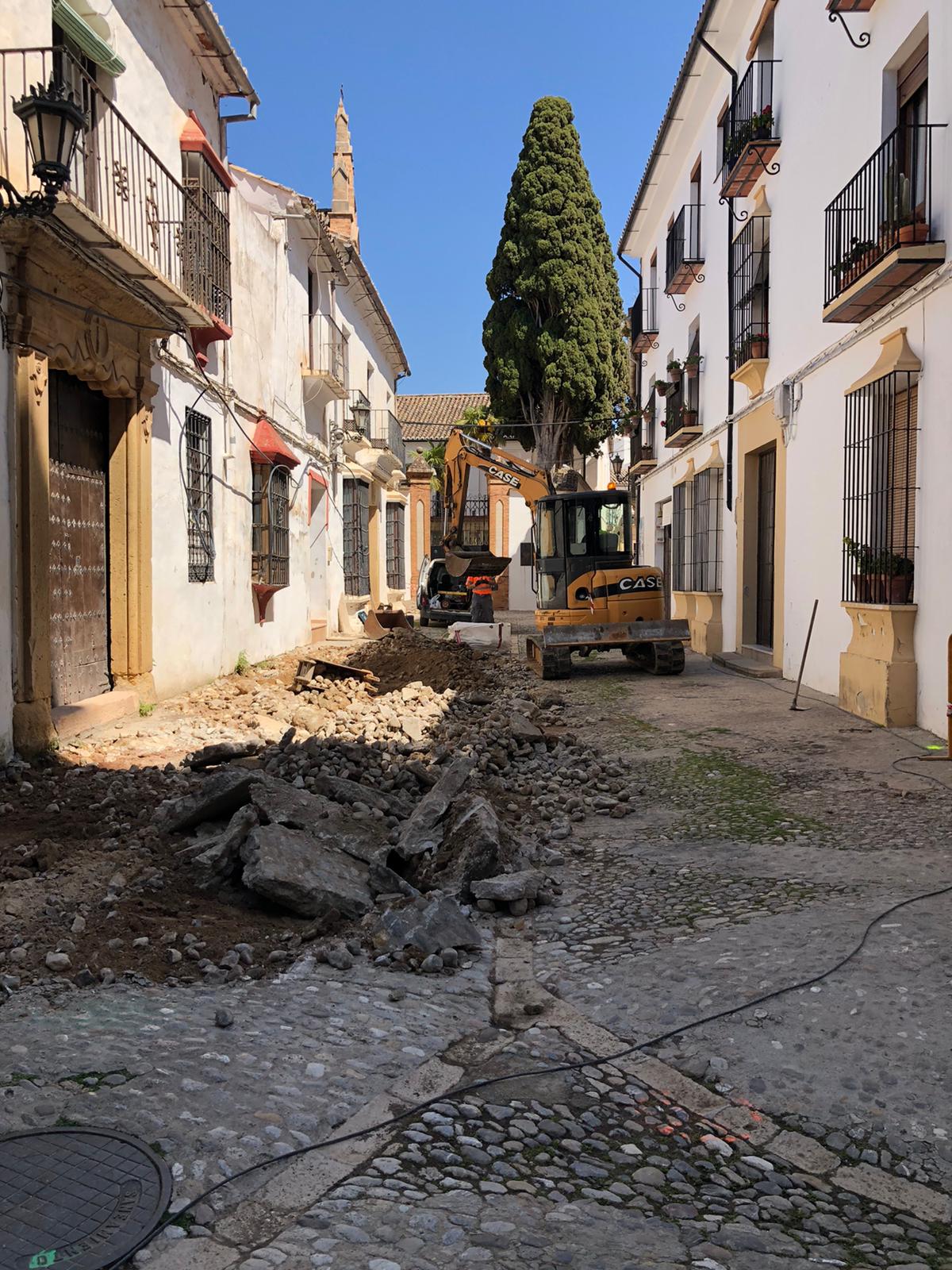Obras en la calle San Juan Bosco de Ronda