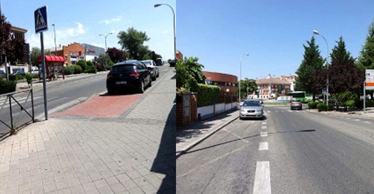 Tramos de la avenida de San Agustín de Colmenar Viejo en las que se va actuar