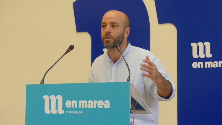 Luís Villares durante una comparecencia en la sede de En Marea