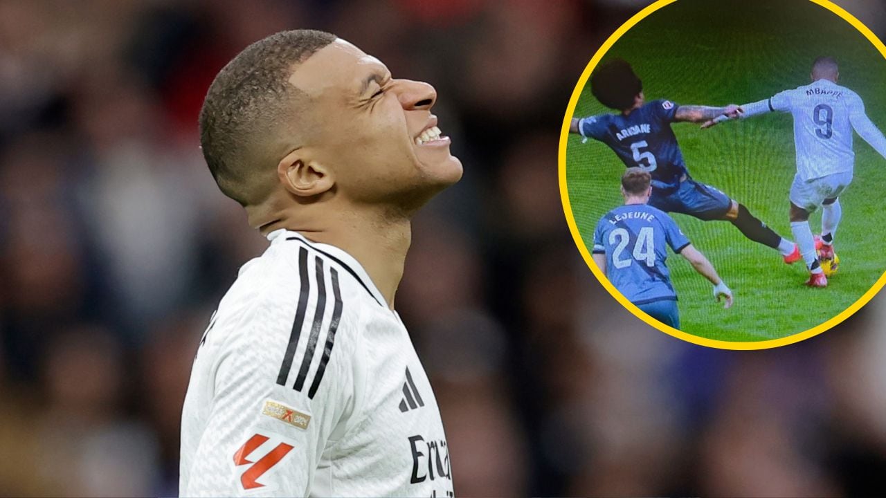 El momento en el que Mbappé recibió el pisotón en su tobillo que podría dejarle suplente en el Atlético-Real Madrid