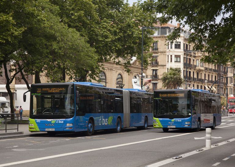 Autobuses en el boulevard donostiarra