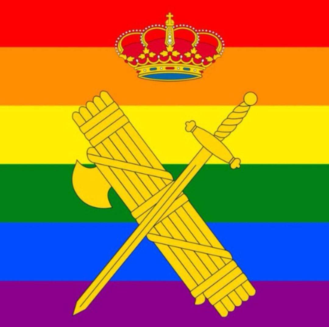 Logo de la Guardia Civil durante el fin de semana del Orgullo