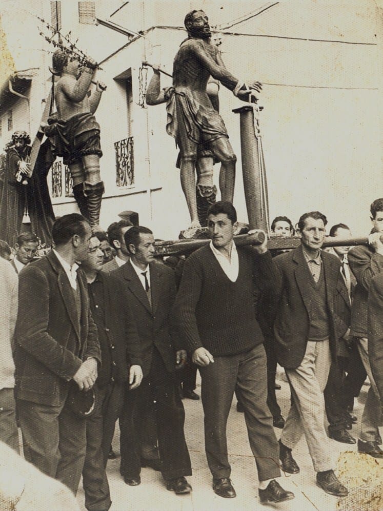 Roa, hace décadas, en una procesión de Semana Santa