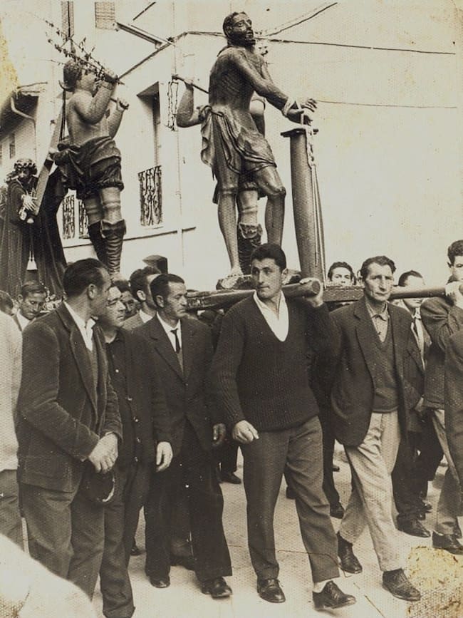 Roa, hace décadas, en una procesión de Semana Santa