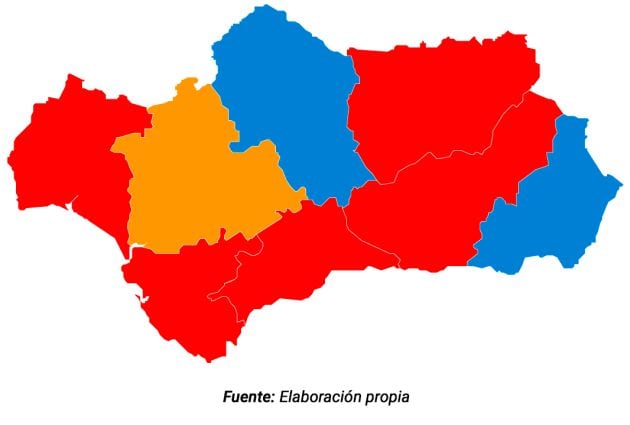 Últimos escaño que se repartió en cada provincia en las elecciones andaluzas de 2015.