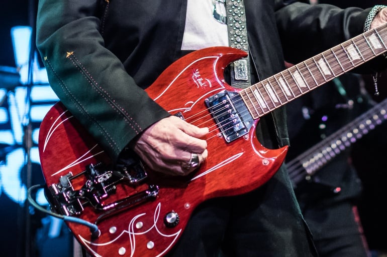 El guitarrista de ZZ Top, Billy Gibbons, durante una actuación en Nueva York