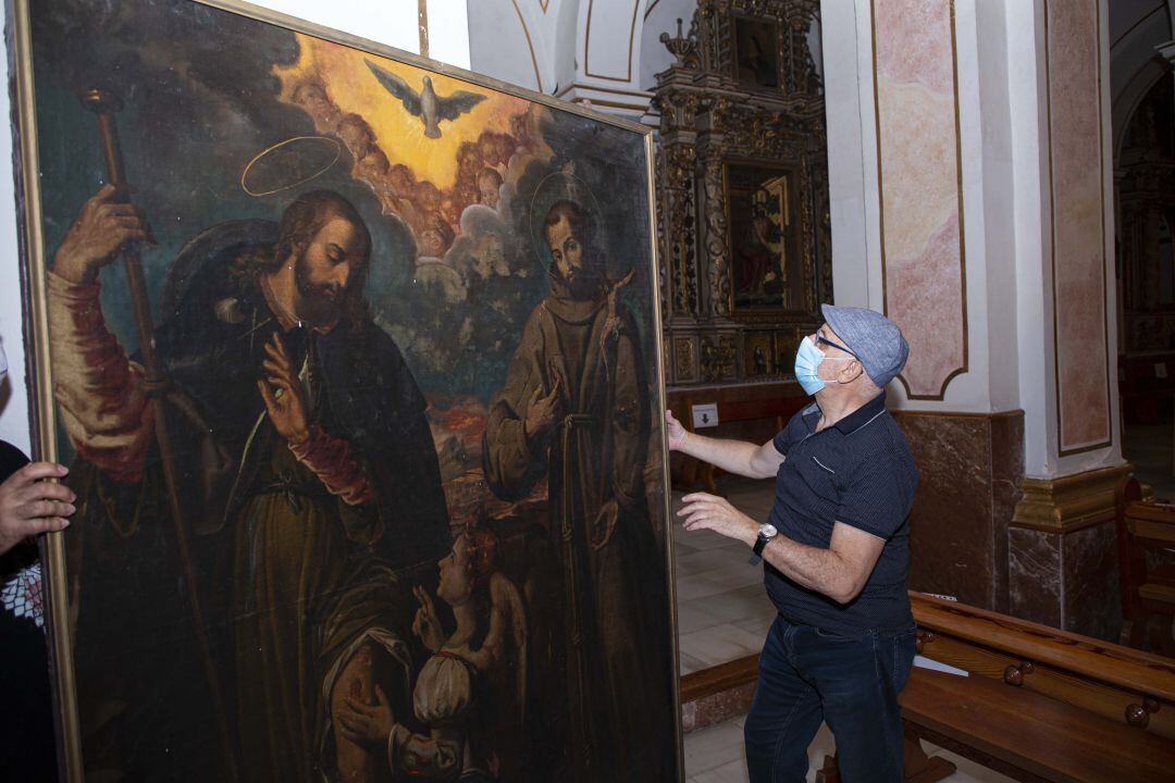 Pintura de Sant Roc i Sant Francesc que va a ser restaurada  