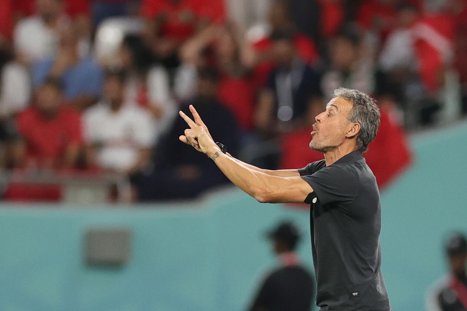 Luis Enrique, durante el partido frente a Marruecos. EFE/EPA/Friedemann Vogel