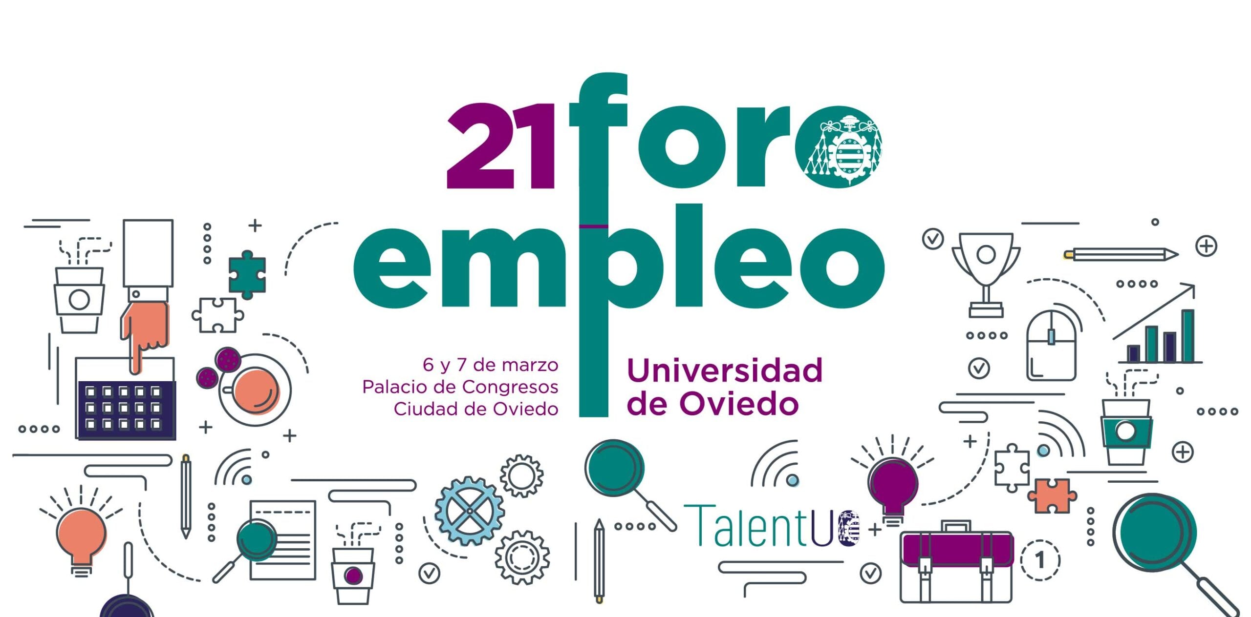 Cartel del 21 Foro de Empleo de la Universidad de Oviedo