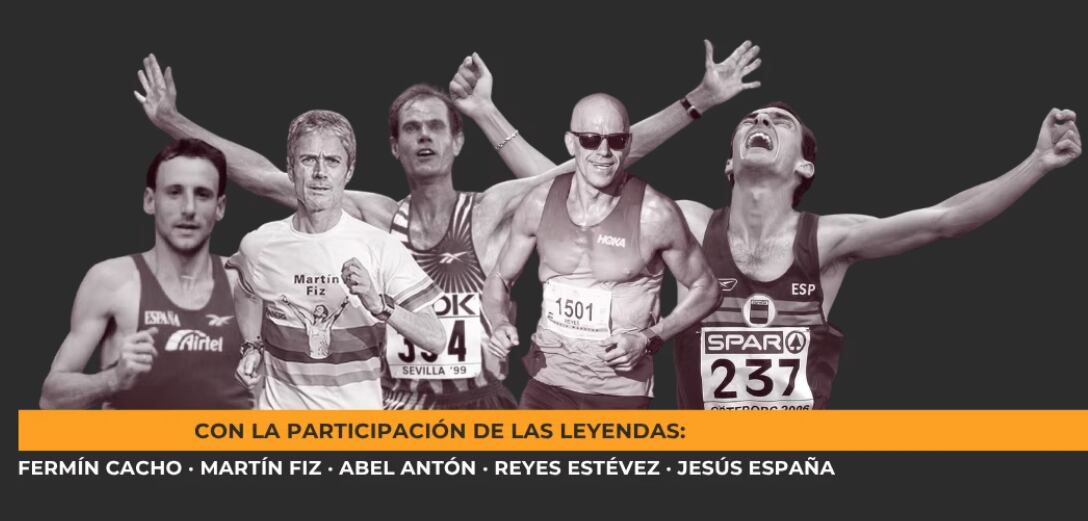 Leyendas del atletismo español que apadrinan la carrera linarense.