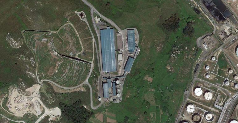 Vista aérea de la planta de basuras de Nostián