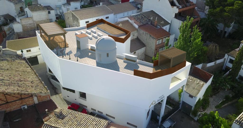 Maqueta de como quedará el observatorio en la terraza de PaleoMágina