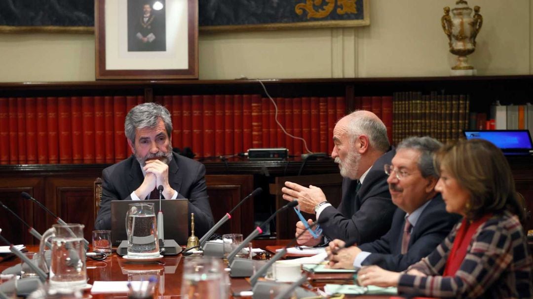 Carlos Lesmes preside una reunión en el Consejo General del Poder Judicial