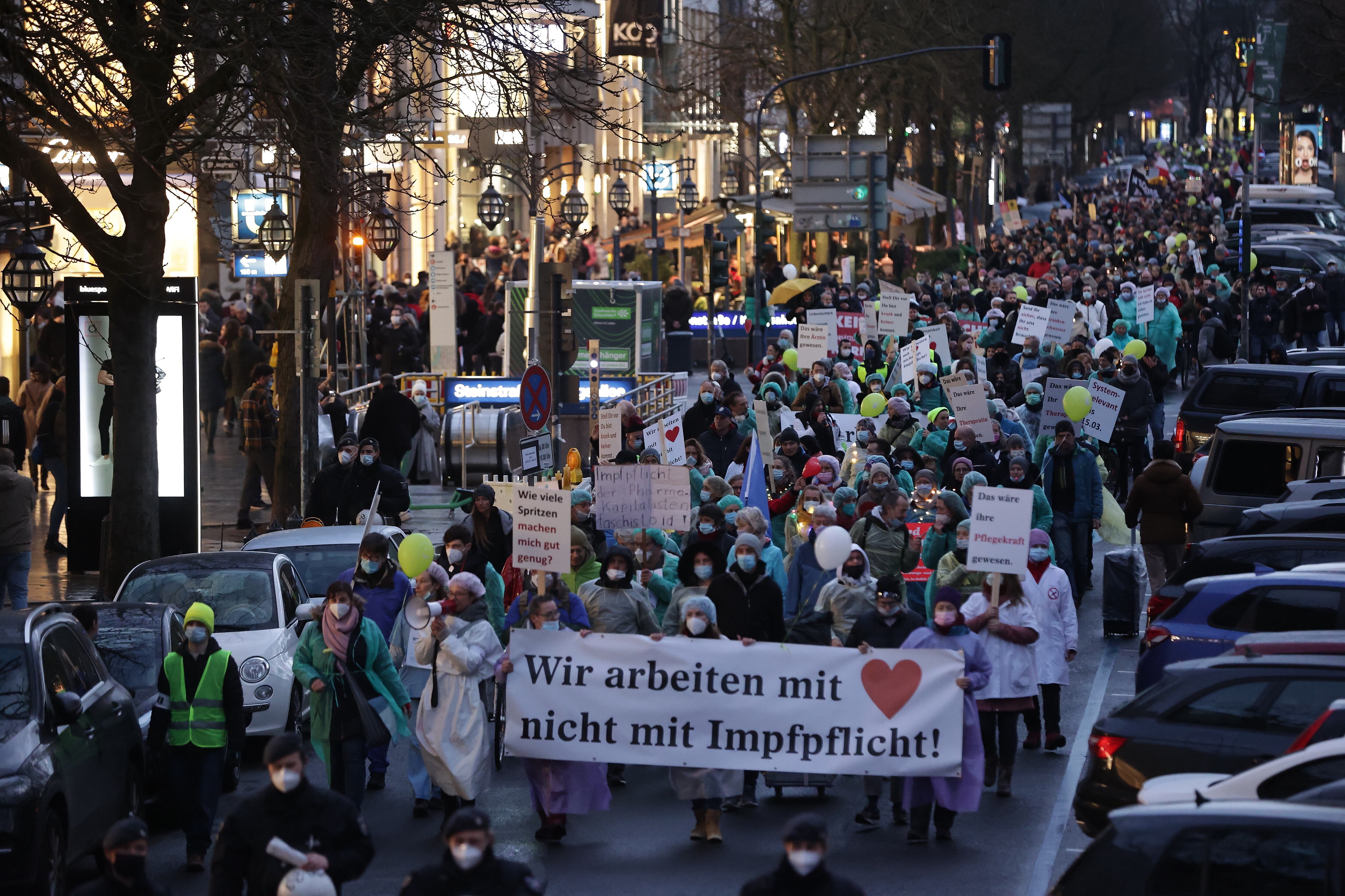Protestas en Alemania contra las medidas para combatir la pandemia.