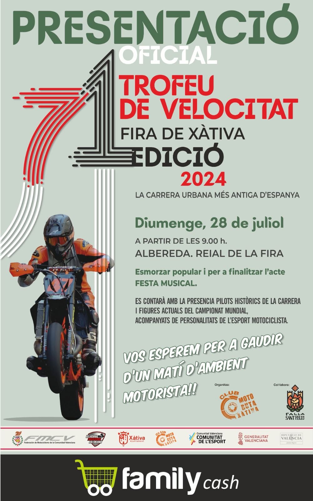 Cartel de la presentación de la 71ª edición del Trofeo de Velocidad de Xàtiva