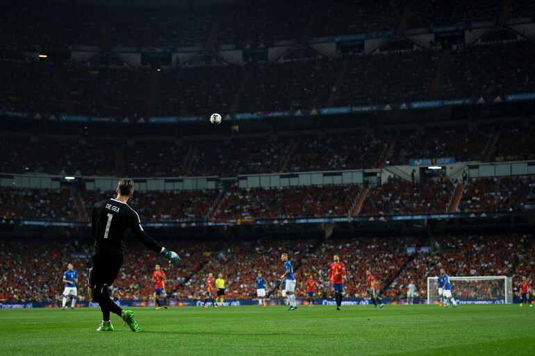 De Gea, en un partido con la Selección en el Bernabéu